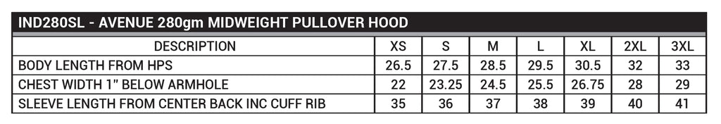 IND280 GSM MID WEIGHT HOODIE