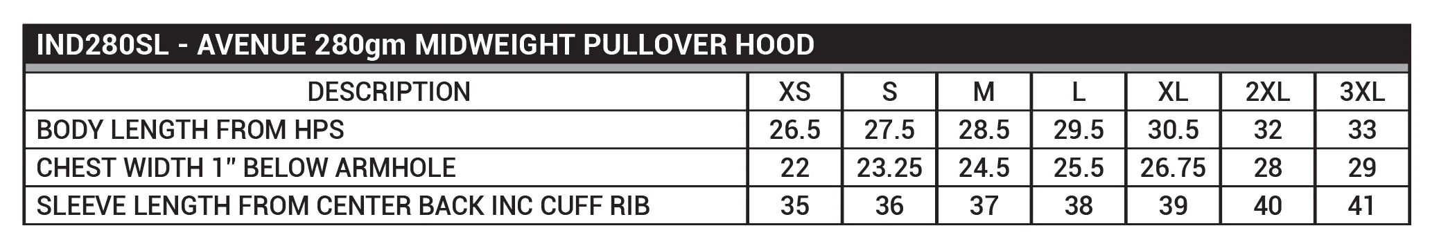 IND280 GSM MID WEIGHT HOODIE